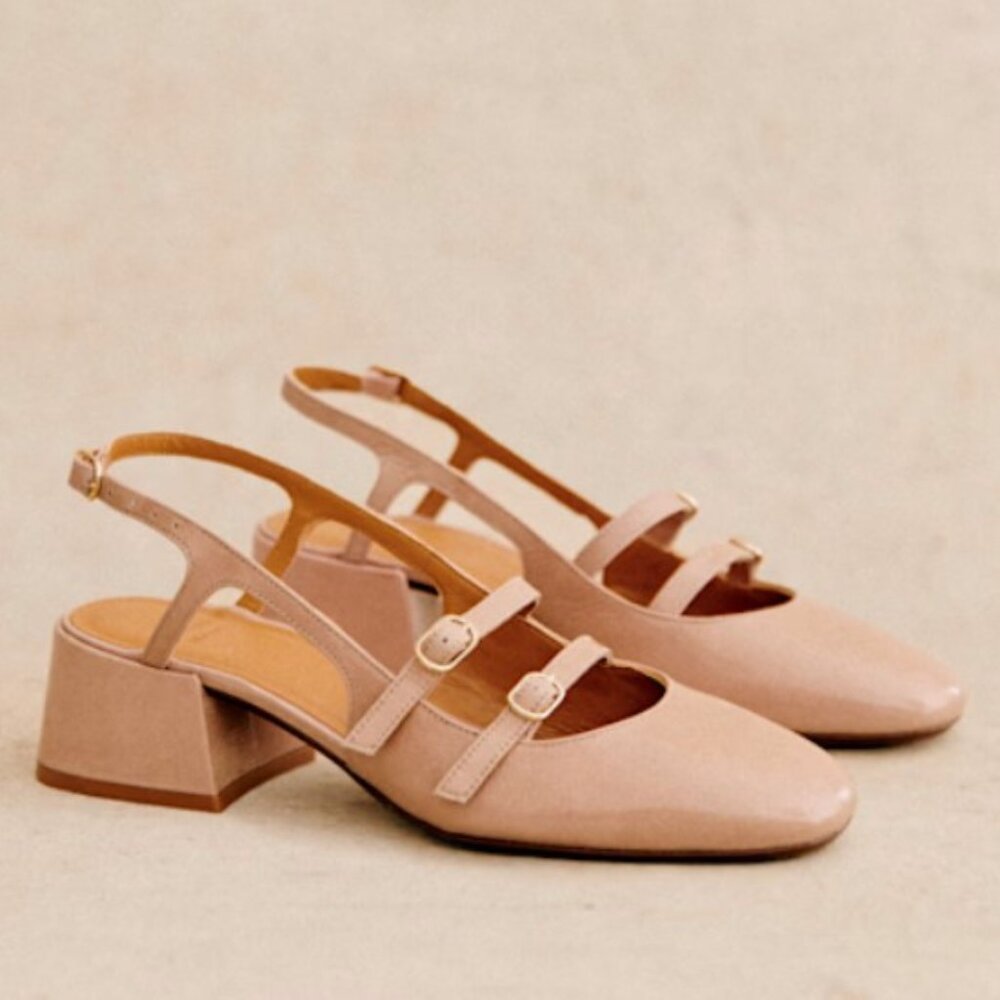 Sezane Paula Babies - Patent Pale Pink